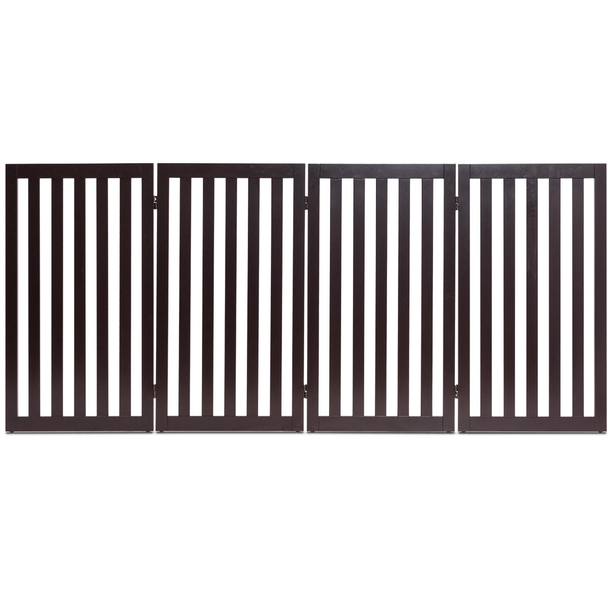 Gymax 35'' Configurable Folding Free Standing 26 Panel Wood Pet Dog