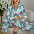 thumbnail image 6 of Sikiie colorful rainbow Pajamas Set Long Sleeve Sleepwear Womens Button Down Nightwear Pj Sets-X-Large, 6 of 7