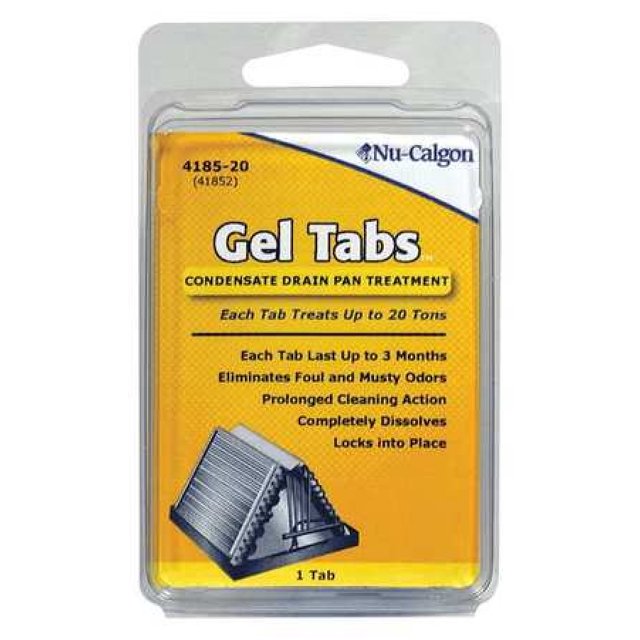 Nu-Calgon 4185-20 Condensate Drain Pan Treatment Gel Tab, 20 Tons