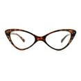 thumbnail image 4 of Womens Bling Rhinestone Gothic Cat Eye Clear Lens Plastic Fashion Eyeglasses Tortoise, 4 of 7