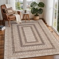 thumbnail image 5 of FairOnly Non Slip 9'x12'Geometric Area Rug for Living Room Bedroom Machine Washable Low Pile Non Slip Rug for Kitchen Dining,Khaki, 5 of 8
