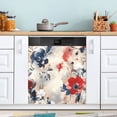 thumbnail image 5 of Dishwasher Magnetic Sticker 23x26 Inch Refrigerator Magnetic Sticker Washing Machine Magnetic Sticker Kitchen Panel Magnetic Sticker Home Decor Beautiful Red and Blue Flowers, 5 of 6