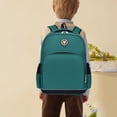 thumbnail image 2 of ibiyuan College Backpack Teen Portable Book Bag with Large Pockets Solid Color Back To School Work / Office / Commute,B,Dark Green, 2 of 5