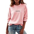 thumbnail image 6 of Girls Warm Undershirts Fleece Crew Neck Loose Fit Pullover Soft Long Sleeve Fall Winter Casual Outfits Pink 9-10Years, 6 of 6