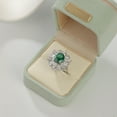 thumbnail image 4 of Elegant Green Oval Engagement Ring for Women 3 Carat Crushed Ice Wedding Ring S925 Sterling Silver CZ Statement Cocktail Rings Promise Rings for Her, 4 of 6
