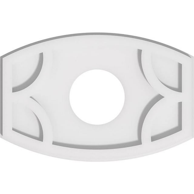 Ekena Millwork CMP14X9KY-04000 4 in. ID x 7.5 in. Rectangle Kailey Architectural Grade PVC Contemporary Ceiling Medallion