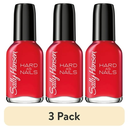 (3 pack) Sally Hansen Hard as Nails Nail Polish, Hearty, 0.45 oz, No Chipping or Splitting