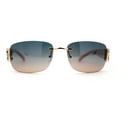 thumbnail image 2 of Luxury Rimless Art Deco Metal Chain Arm Fashion Sunglasses Gold Peach, 2 of 4