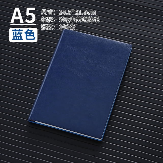 Zhuge 2 cuadernos de cuero A5 de tapa dura con compartimento para bolígrafos, de cuero para mujeres y hombres, para oficina, trabajo, 100 hojas, 200 páginas (azul oscuro)