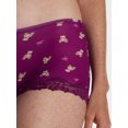 thumbnail image 4 of No Boundaries Fit Stretch Boyshort Panties with Lace, 3 Pack, Women's XS-3XL, 4 of 8