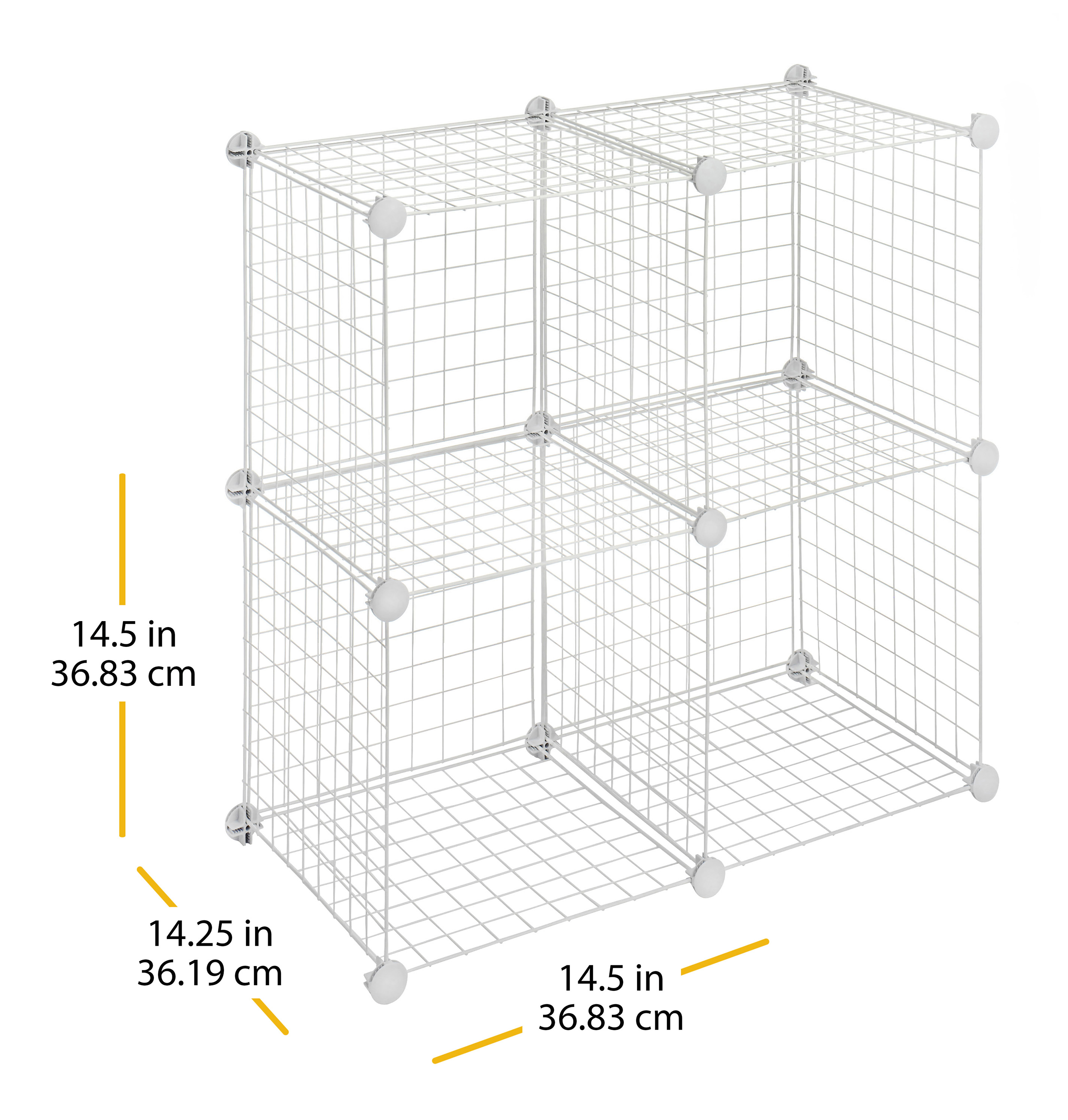 Whitmor Storage Cubes Stackable Interlocking Wire Shelves - White - Set of 4 - image 2 of 10