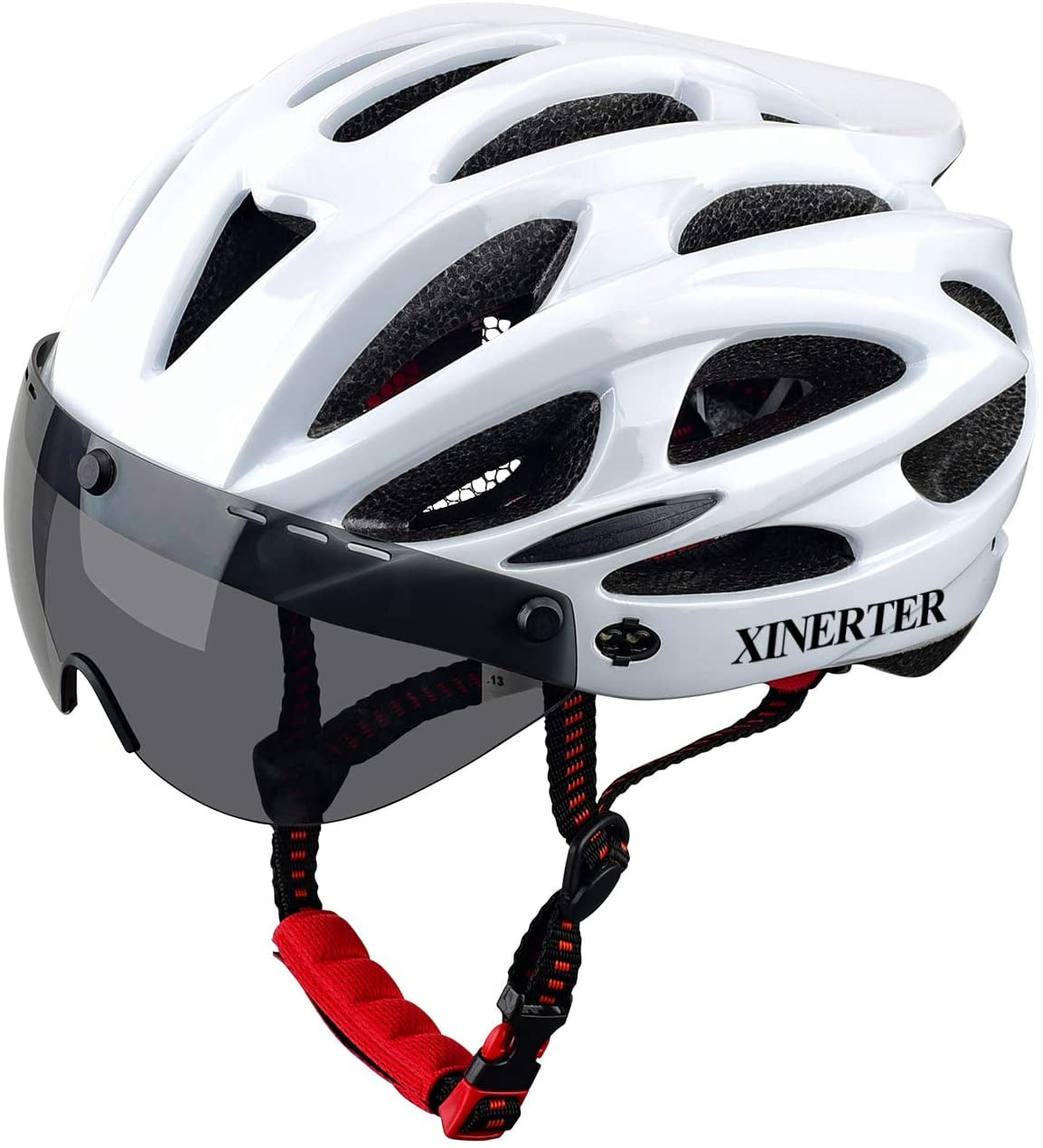 XINERTER Adult Bike Helmet Road Bike Helmet Detachable Goggles