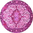 thumbnail image 1 of Ahgly Company Indoor Round Medallion Pink Traditional Area Rugs, 3' Round, 1 of 4