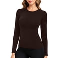thumbnail image 5 of GUACER Fleece Warm Crewneck Tops for Women Long Sleeve Soft Stretch Slim Fit Base Layer Shirts for Casual Fall Winter, 5 of 7