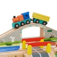 Teamson Kids Preschool Play Lab Toys Wooden Table with 85 Pieces Train ...