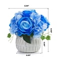 thumbnail image 4 of Enova Home Mixed Artificial Silk Hydrangea and Roses Faux Flowers Arrangement in Ceramic Pot for Home Office Wedding Decoration (Blue), 4 of 4