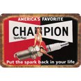 thumbnail image 1 of Placa Metal Vintage Champion Bujía Arte Pintura Hierro Rectangular 30x20cm, 1 of 10