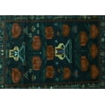 thumbnail image 1 of Ahgly Company Machine Washable Indoor Rectangle Animal Turquoise Blue Traditional Area Rugs, 7' x 10', 1 of 4