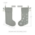 thumbnail image 4 of VHC Brands Yuletide Burlap Dove Grey Snowflake Stocking 12x20, 4 of 4