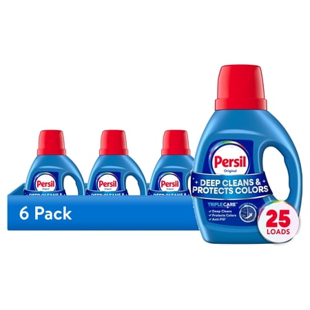 (6 pack) Persil Deep Clean Liquid Laundry Detergent, Original, 34 fl oz, 25 loads