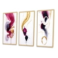 thumbnail image 3 of Designart "Fluidity Exquisite Magenta Ink Clouds V" Abstract Painting Framed Wall Art Set Of 3 - Gold Modern Frame Gallery Wall Set For Home Decor, 3 of 6