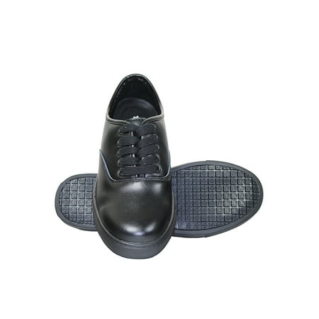

OwnShoe Slip Resistant Work Leather Shoes for Women Lace-Up Water Resistant Shoes Oil Resistant Low-Top Sneakers