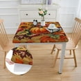 thumbnail image 2 of nygtbtfer Thanksgiving Pumpkin Square Tablecloth with Elastic Edge, Fall Fitted Table Cloth Wipeable Square Table Cover for Dining Kitchen Party Patio Table white, 2 of 8