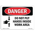 thumbnail image 1 of SignMission OS-DS-A-1824-L-1650 18 x 24 in. OSHA Danger Sign - Do Not Put Hands Inside Work Area, 1 of 1