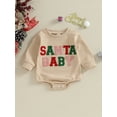 thumbnail image 3 of Baby Long Sleeve Rompers Infant Christmas Fuzzy Letter Round Neck Bodysuit 3 6 12 18M Newborn Jumpsuits, 3 of 10