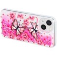 thumbnail image 4 of Case for iPhone 15, iPhone 15 Case Cute Pink Glitter Luxury Sparkle Liquid for Girls Women Quicksand Clear Soft TPU Protective Phone Case for iPhone 15 Pink Butterfly, 4 of 10