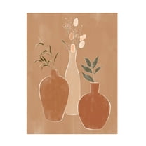 Trademark Fine Art Ivy Green Illustrations Set of Flower Vases Canvas Wall Art