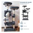 thumbnail image 4 of Torre para Gatos Bluelander Gris Oscuro 1.5 M Hamaca Rascador Múltiples Niveles, 4 of 6