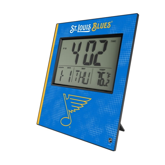 Keyscaper St. Louis Blues Cross Hatch Digital Desk Clock