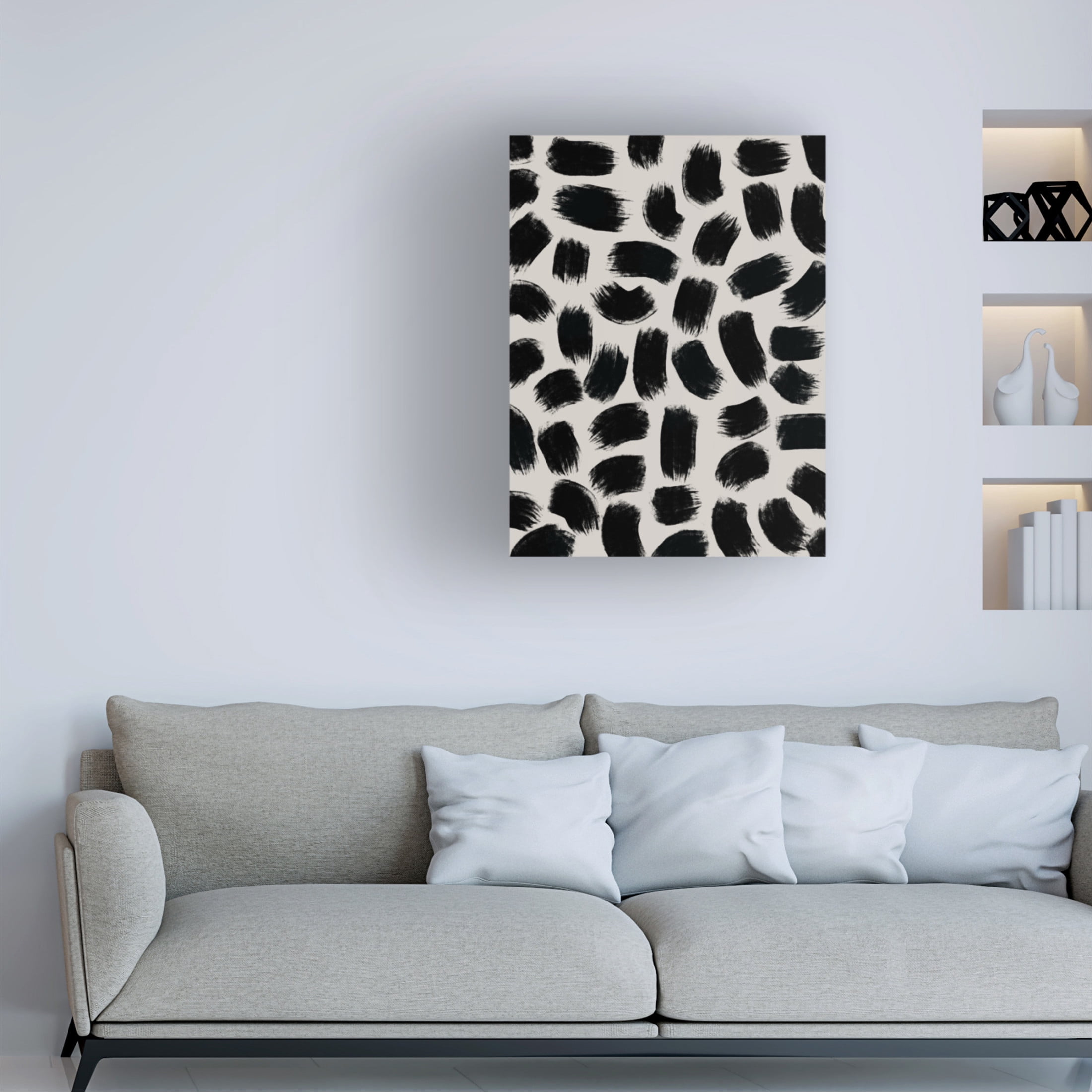 Canvas Wall Art - Treechild 'Black Brush Strokes' Wall Art for Living Room, Bedroom, or Office D?cor by Trademark Fine Art - 24 x 32 Inches