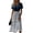 Dark Blue, variant on Birthday Dress Summer Short Sleeve Wrap V-Neck Sundress Elastic High Waist A-Line Casual Party Work Dress
