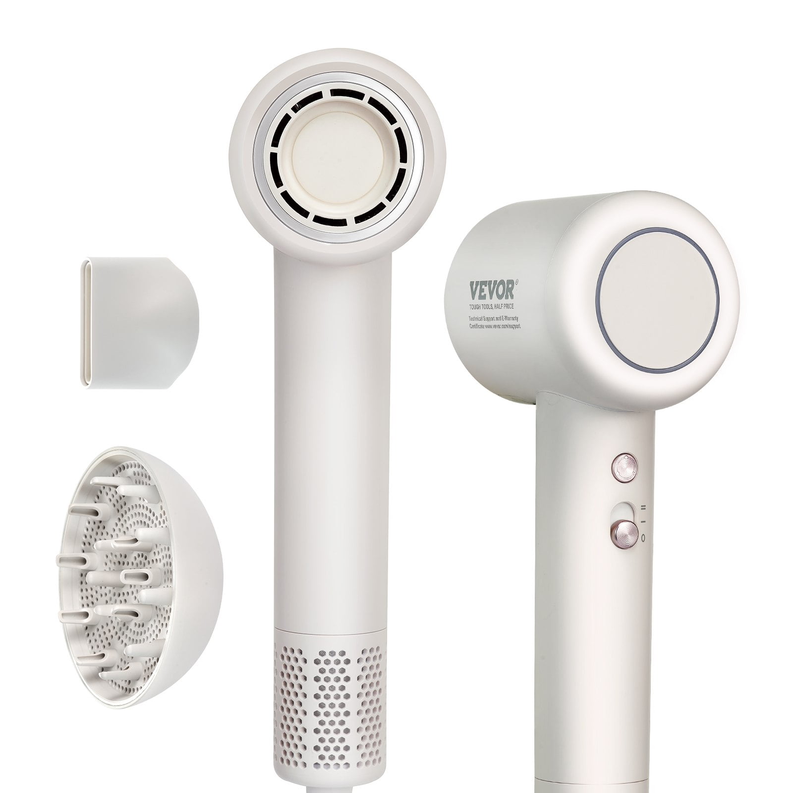 VEVOR Advanced Ionic Hair Dryer, 102000 RPM with 200 Million Negative Ions, 3 Temperature Settings & 2 Speeds, High-Speed Blow Dryer