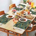 thumbnail image 2 of Teal Marble Gold Wave Pattern Summer Placemats Table Placemats Set Of 4-Linen Kitchen Washable Placemats Table Mats 11.8"x17.7" Non-Slip Heat Resistant, 2 of 6