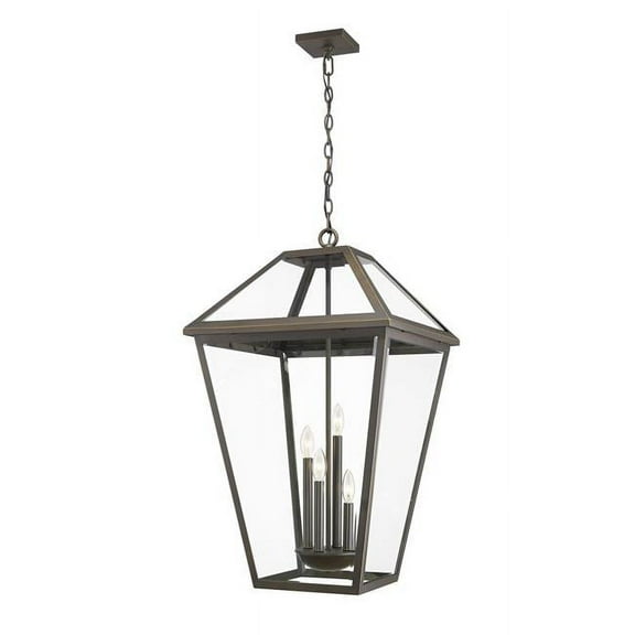 4 Light Outdoor Chain Mount Pendant In Transitional Style-32.25 Inches Tall And 19.5 Inches Wide-Oil Rubbed Bronze Finish Z-Lite 579Chxlx-Orb