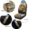 thumbnail image 6 of Xixirimido Car Seat Covers Front Seats Leather Universal Fit for Cars, Vans, Trucks, SUV, Set of 5 Car Seat Protector with Seatbelt Covers & Center Console Cover, Cardinal Birds Yellow Lily, 6 of 8