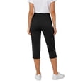 thumbnail image 5 of Women Capri Yoga Pants Slimming Stretchy High Waist Elastic Cropped Legging Casual Workout Summer Comfort Jogger Pants, L, 5 of 9