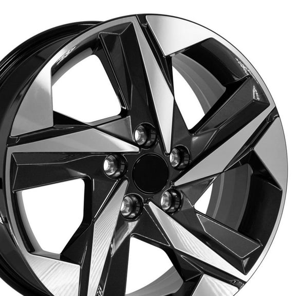 OE Wheels HY12 17 Inch Rim Fits Elantra Style 5x114.3 17x7 Gloss Black Machined - Hollander 71003 (1)