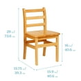 thumbnail image 2 of ECR4Kids Three Rung Ladderback Chair, 16in Seat Height, Kids Furniture, Honey, 2-Pack, 2 of 9