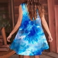 thumbnail image 6 of RQYYD Casual Dresses for Women 2024 Ruffle v Neck Loose Fit Knee Length Dresses Solid Color/Tie Dye Short Sleeve Ruched Mini Dresses, 6 of 7
