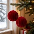 thumbnail image 4 of 6 Inch Velvet Christmas Balls, Velvet Xmas Tree Ornaments Balls Decorations Hanging Flocked Ornaments for Christmas Tree Home Garland Holiday Party Decor (Wine, 1Pc), 4 of 5