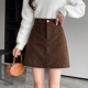 thumbnail image 1 of Minivestido de pana de moda, nueva falda en forma de A para mujer, que adelgaza la cadera, uso diario informal, faldas hippies de cintura alta, de moda, 1 of 4