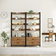 thumbnail image 4 of Tribesigns Bookshelf with Drawers, 70.8" Modern Bookcase with 2 Drawers, 5 Shelf Open Shelf for Living Room, Bedroom, Home, Office (Rustic Brown, 2pcs), 4 of 4