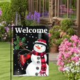 thumbnail image 4 of Christmas Welcome Garden Flag 12x18 Inch Double Sided Snowman Design with Holly Berries Red Scarf Top Hat Small Yard Flag Winter Outdoor Lawn Porch Seasonal Decor, 4 of 6