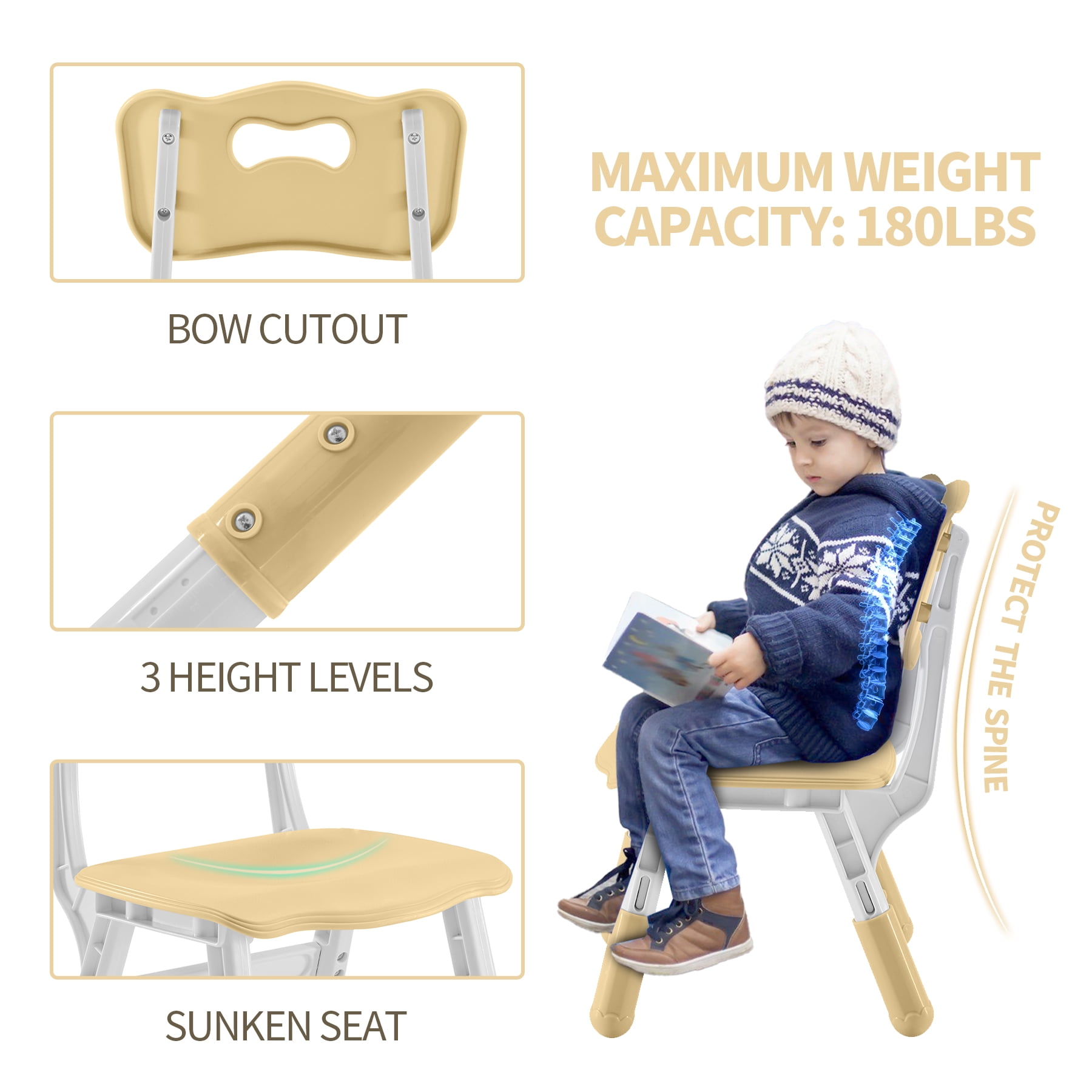 Toddler Table and Chairs Set for 4, 47.2''L x 23.6''W Kids Study Table and Chair Set, Height-Adjustable, Graffiti Desktop, Children Activity Table for Daycare, Classroom, Home