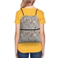 thumbnail image 5 of Wukai Funny Chicken Waterproof Drawstring Backpack with Zipper Pocket,Large Foldable Gym Bag for Women and Men, Perfect for Sports, Yoga, and Travel, 5 of 8
