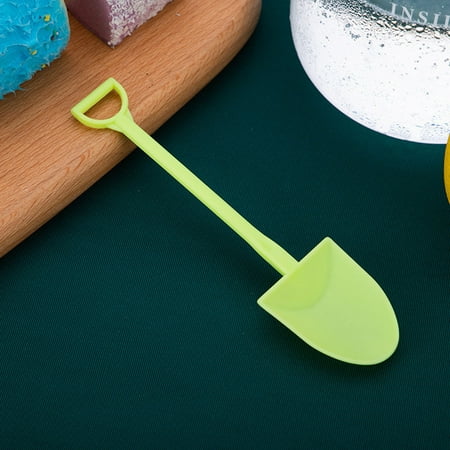 

UNLLLL 100 Pcs Plastic Ice Cream Spoons Mini Dessert Shovels Pudding Yogurt Spoons Shovel Shape Spoons For Potted Cake for Food Desserts Soup